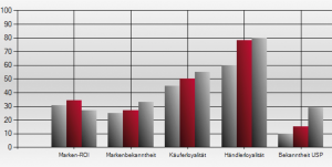 Auswertungsdarstellung der Marken Return on Investment Analyse