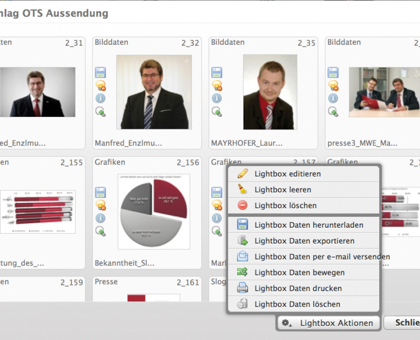 Mediaassetmanagement mit Lightboxfunktionalitäten