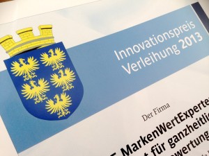 Urkunde Innovationpreis