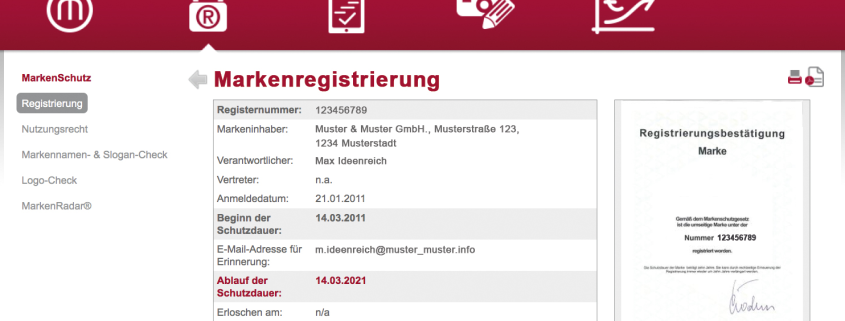 Verwaltung von Registrierungsurkunden