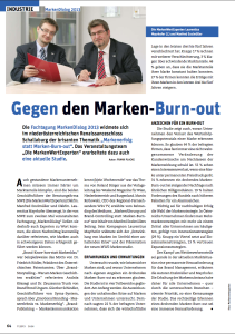 Cash Bericht 11/12 Gegen den Marken-Burn-out