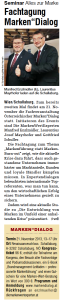 Bericht Medianet 11. Oktober 2013 Fachtagung MarkenFührungsGuide
