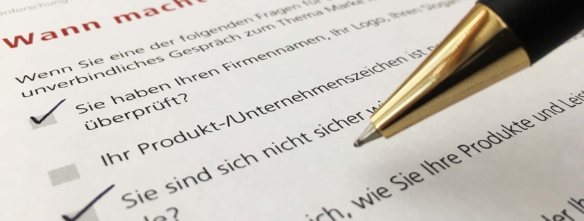 Checkliste zur Erhebung des Bedarfs für eine Markenberatung