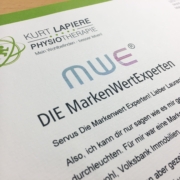 Kopf des schriftlichen Kundenzeugnisses mit Logo Kurt Lapiere und DIE MarkenWertExperten