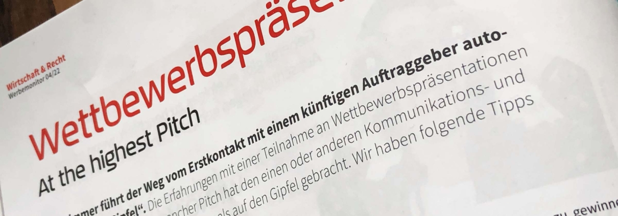 Überschrift Wettbewerbspräsentation Werbemonitorbericht