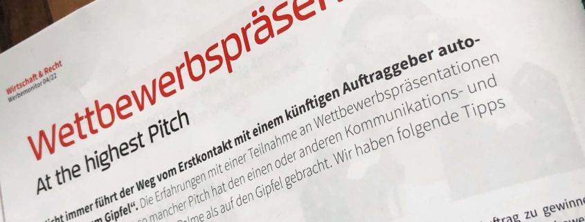 Überschrift Wettbewerbspräsentation Werbemonitorbericht